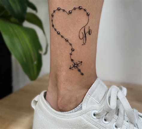 foot tattoos rosary|small rosary tattoo designs.